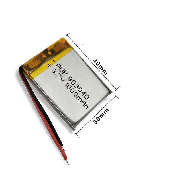 Cheap UL KC Lithium Polymer Battery 803040 3.7v Lithium Polymer Battery 1000mAh CE ROHS MSDS for sale