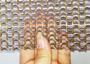 China Gold Color Flexible Stainless Steel Metal Mesh Fabric For Room Divider on sale