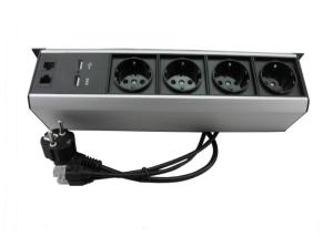 China Aluminum Alloy Eu Under Desk Power Sockets Outlet For Meeting Room Furniture on sale