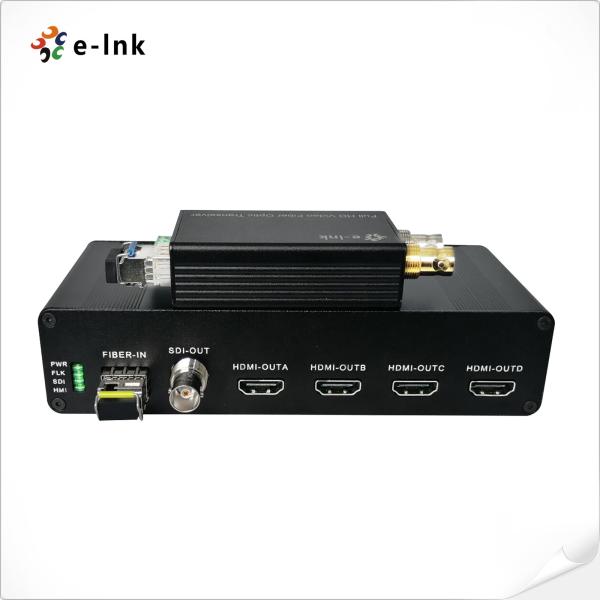 Cheap 1Ch 3G-SDI Fiber Extender with 4Ch HDMI Output Simplex LC Interface for sale