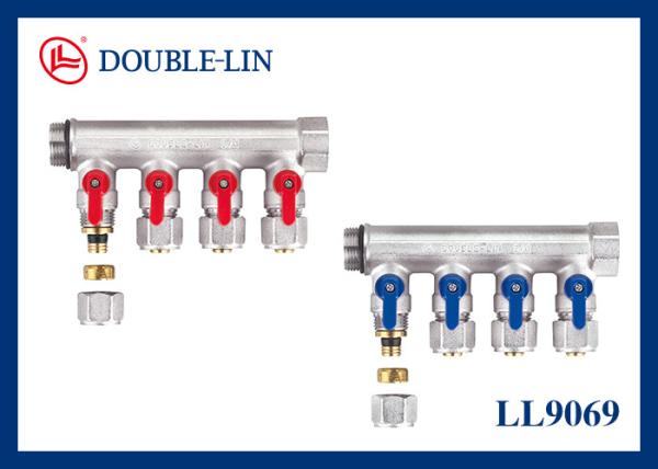 Cheap ISO228 Thread 3/4" Four Way 16 Bar Brass Manifolds for sale