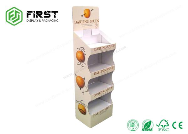 Cheap Advertising Custom Pop Recyclable Cardboard Floor Displays Stand With Logo Printed for sale