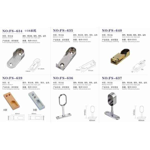 Wardrobe Removable Oval Tube Holder Support