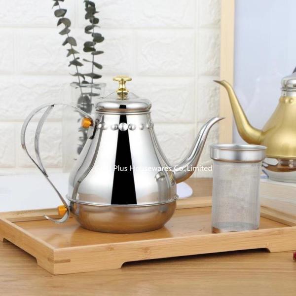 Cheap Reinforced Stainless Steel Tea Kettle 1.2L Anti Side Leakage SS Coffee Pot With Filter Kitchen Supplies for sale
