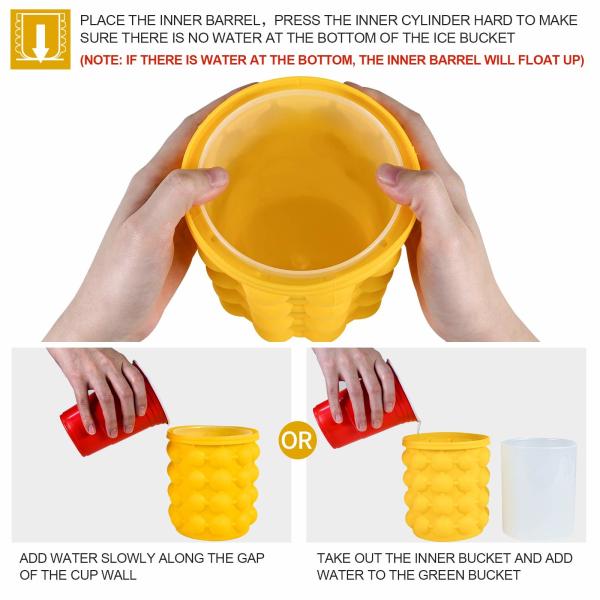 Silicone Ice Bucket Ice Cup With Lid Easy Releaser Ice Cube Mold Ice Trays Ice Cube Maker For Cocktail Whiskey Beverages