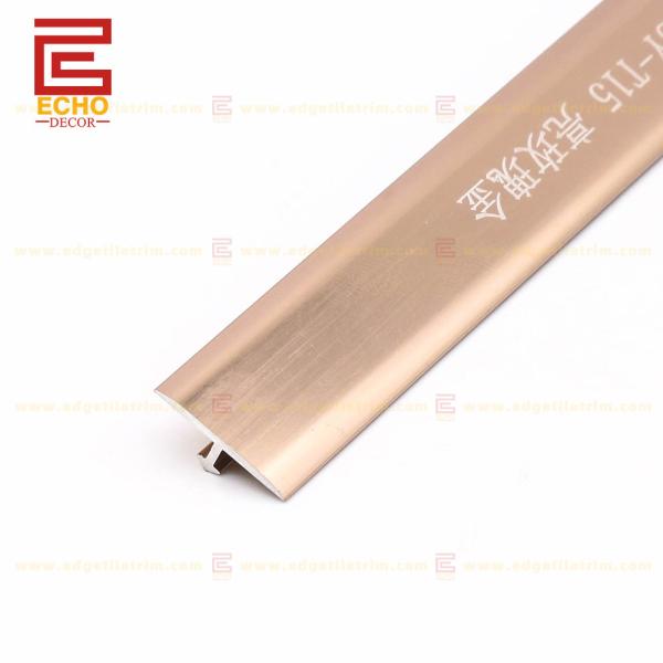 Cheap Rose Gold Aluminum Tile Trim T Shaped Tile Edging Trim Profile for sale