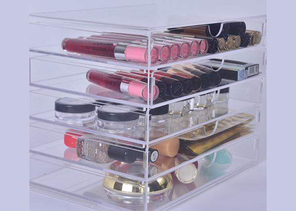 Cheap Plexiglass Acrylic Display Showcase / Lipstick Storage Case Multi Functional With Drawer for sale