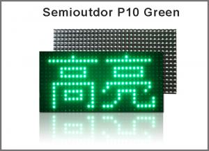 Best P10 led module semi-outdoor 32X16 pixel dot 1/4 scan for led screen p10,led p10 modules Green color p10 led panel wholesale