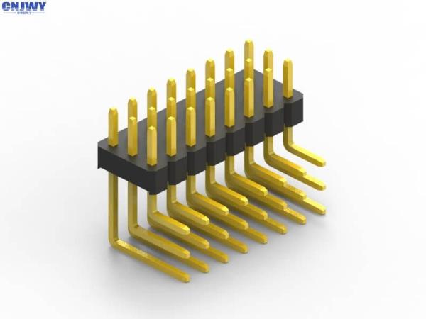 Cheap DIP Type Right Angle Pin Header , Three Rows Male Pin Header Connector for sale