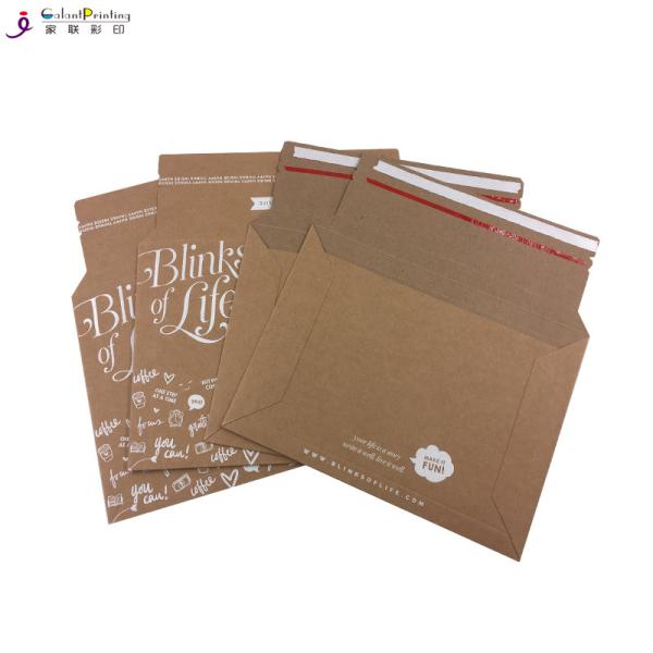 Cheap A5  Envelope Printing Services Rigid Kraft Cardboard Mailers Envelopes With Self Adhesive for sale