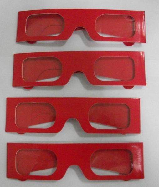 Cheap Paper Stereoscopic 3d Glasses For Watch 3D Games , 405x38mm Size for sale