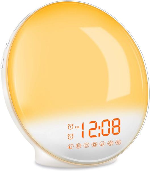 Cheap Acrylic RGB Sunrise Simulation Alarm Clock FM Radio Natural Wake Up Light for sale