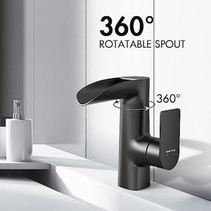 Best Modern Waterfall Swivel Spout Tap 360° Rotating Faucet For Bathroom Sink wholesale