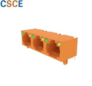 China Tab Up 1*3 RJ45 Network Jack , 8P8C Network Connector RJ45 Voltage Rating 125v on sale