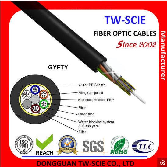 Cheap Non Armored Dielectric Multi Strand Single Mode Fiber Optic Cable 2 - 288 Core GYFTY for sale