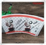 Colorful Printed Paper Cup Fans With PE Coated for beverage,9oz paper cup fan