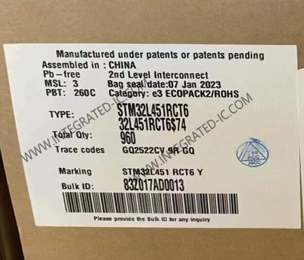 STM32L451RCT6 Microcontroller MCU 32Bit Single Core Microcontrollers 80MHz