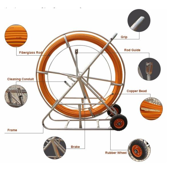 FRP Electric Cable Duct Rodders Basic Construction Tools Conduiting Cable Push Rods 12mm