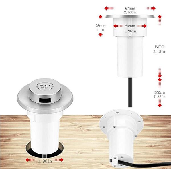 Cheap ABS Desk Grommet High Safety USB Table Hub Generous 3.1A Power Supply for sale