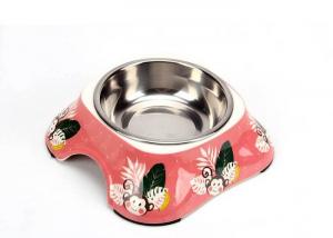 Best Various Printing Plastic Cat Bowls , Melamine With Skidproof Custom Pet Bowls wholesale