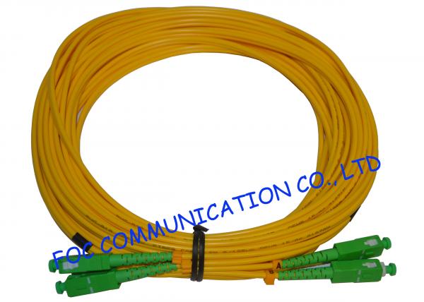 Cheap PVC SM Fibre Optic Patch Cables SC / APC Duplex Low Insertion Loss for sale