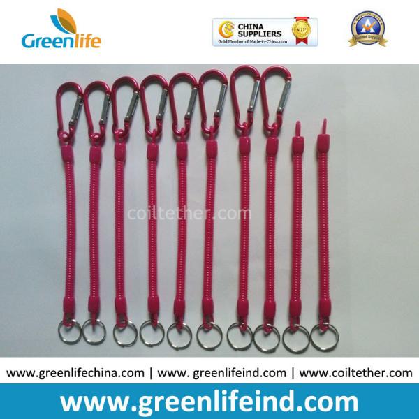 Cheap Customized Size and Red color 4'' to 40'' Multi-purpose Utilities Plier Coiled Lanyards for sale