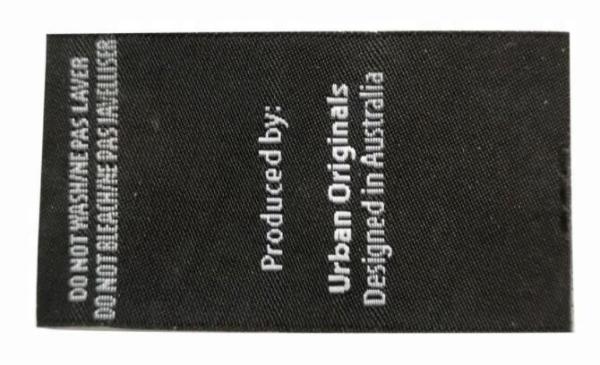 Cheap high density garment end fold custom woven label with iron on backing for sale