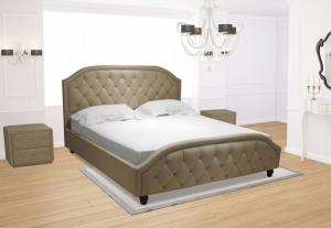 Euro Platform Bed with Side Rails and Soft Upholstered Exterior, White Finish, King