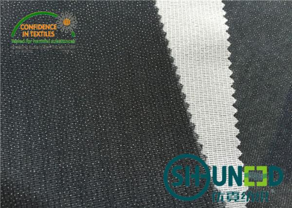 Cheap 40D * 120D 100% Polyester Fusible Interlining Double Dot W1020D For Garments for sale