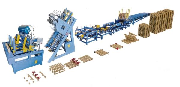 Cheap Automatic Euro Block Wood Pallet Nailing Production Line Automated Line For European Pallet Making Machine for sale