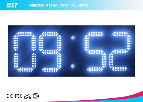 Cheap Custom 7 Segment White Led Digital Clock With Temperature Display for sale