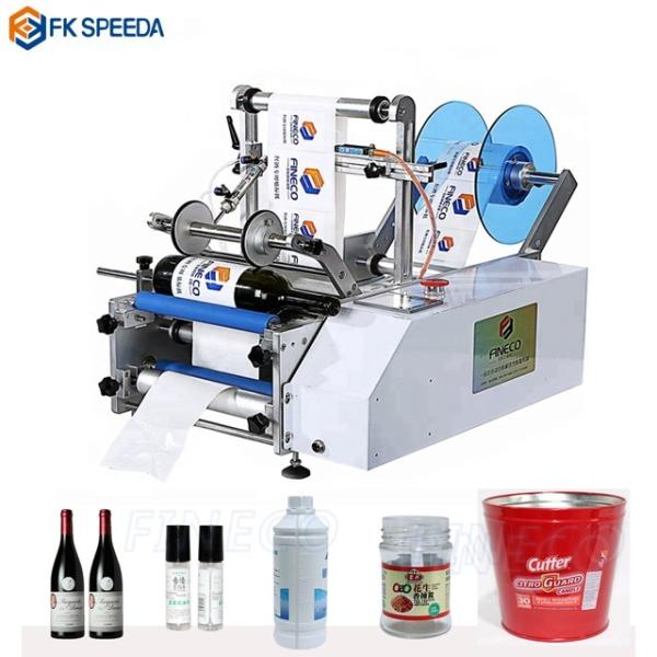 Cheap Electric Driven FK603 Semi Automatic Round Bottle Labeling Machine for Small Bottles for sale