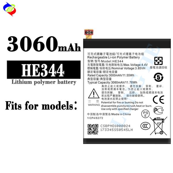 Cheap 3060mAh HE344 For Nokia Smart Phone Rechargeable Lithium Polymer Mobile Phone Battery for sale