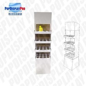 China 4 Shelf 1 Poster Cardboard Floor Display Stand , Floor Display Racks With Dividers on sale