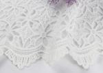 Best Dubai White Bridal Embroidered Mesh Fabric By The Yard Water Soluble With Scalloped Edge wholesale