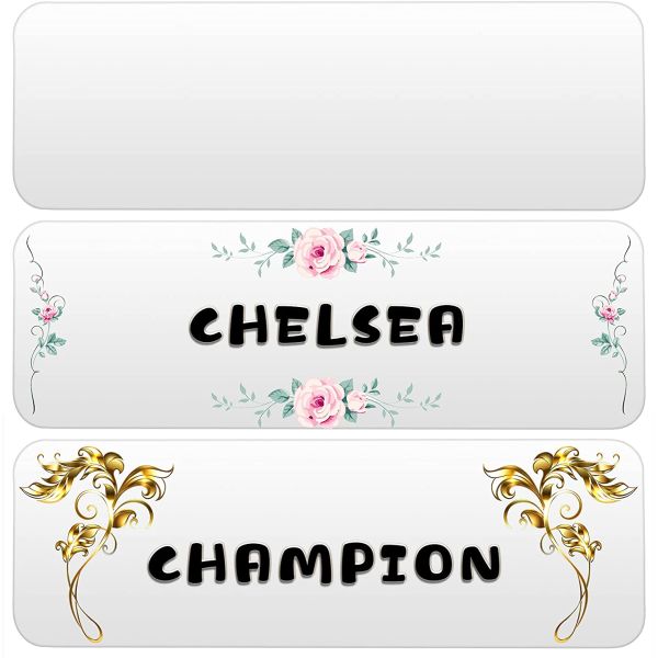 Custom Aluminum Sublimation Blanks - White Metal Name Tag Badges for Brand Logo Printing, High Quality Wholesale Pins & Badges