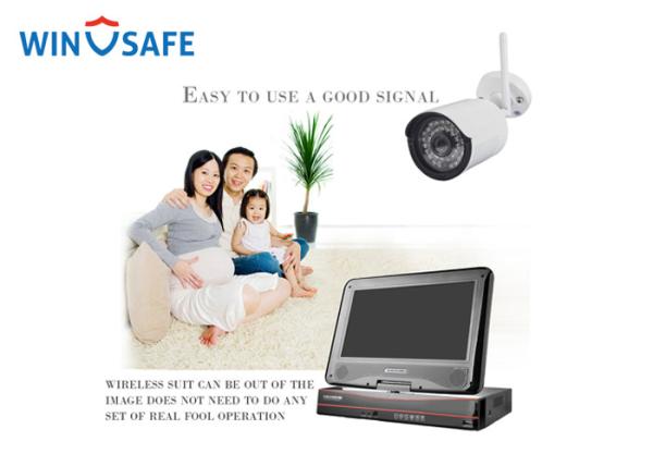 Cheap Network 1.3 Megapixel Wireless Outdoor Security Camera System With Monitor for sale