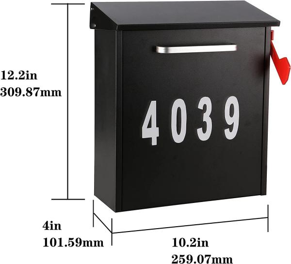 Cheap Mail Box Post Wall Mount Locking Mailbox with Code Lock Large Capacity Letterbox with House Numbers for sale