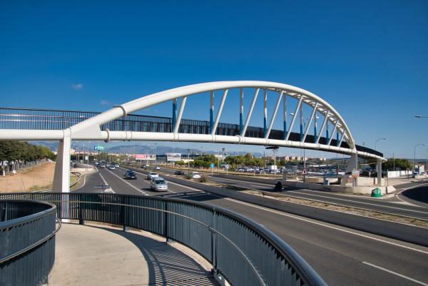 Cheap Precast Painted Steel Structural Bridge Q355 Tied Arch Crossing Pedestrian for sale