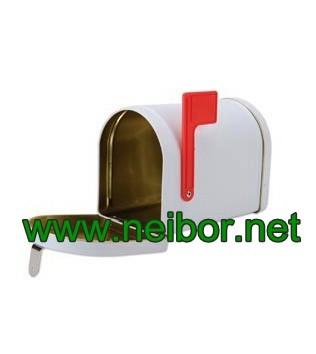 Cheap tin mailbox with red flag tin post box for sale
