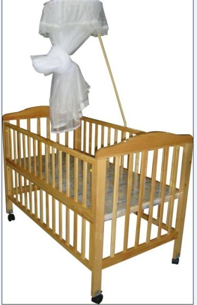 Cheap Safety standard Wooden Sleigh Baby Cot Crib Bed with Mosquito Net for sale