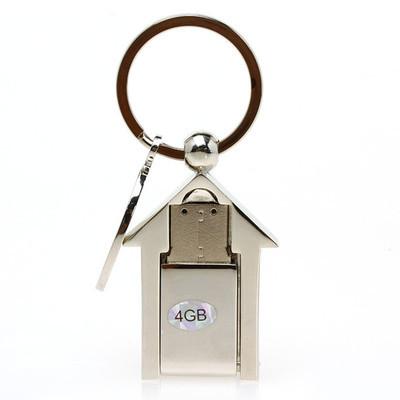 Cheap Kongst Cheap Metal House Shape Flash Drive USB 2.0 for Promotional Gift for sale