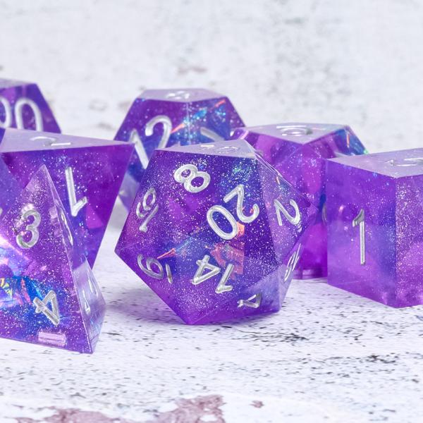 Cheap Translucent Purple Resin RPG Dice Practical For Tabletop Gaming for sale