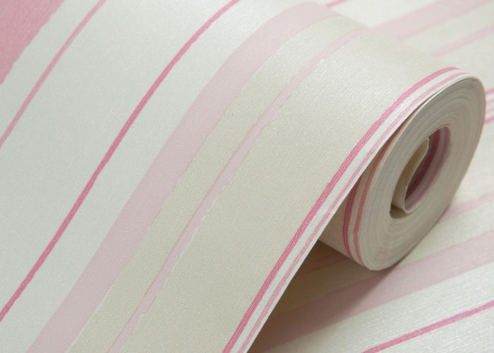 Lovely Embossed Kids Bedroom Wallpaper , Colorful Childrens Striped Wallpaper