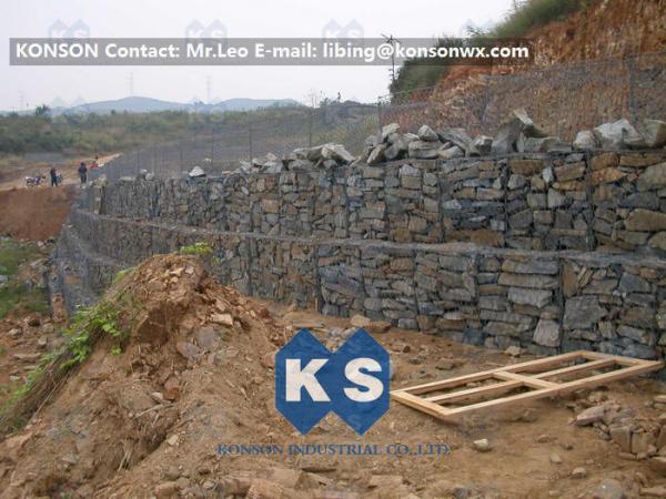 Cheap Customized Hexagonal Gabion Mesh Wire Fence , Stainless Steel Wire Gabion Bag Fence for sale