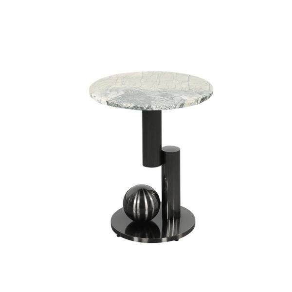 Cheap Natural Marble Top End Table Customized Round Marble Side Table for sale