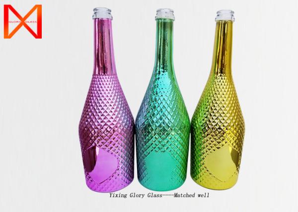 Cheap wholesale frosted flint glass customized wine bottles for sale