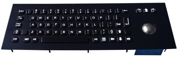 Cheap Panel Mount 69 Keys Trackball Black Metal Keyboard with Linux , Unix , Mac OSX for sale