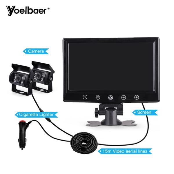Cheap TFT LCD Split Screen Reverse Parking Camera Quad Bus Monitor Night Vision for sale