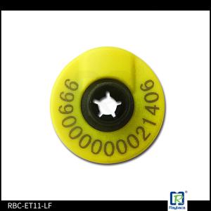 China Customerized Laser Printed Ear Tags, Small Round Shape RFID Ear Tags For Livestock Pigs, 134.2 khz rfid tag on sale